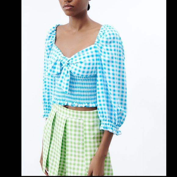 Zara GINGHAM SKORT - Picture 4 of 8